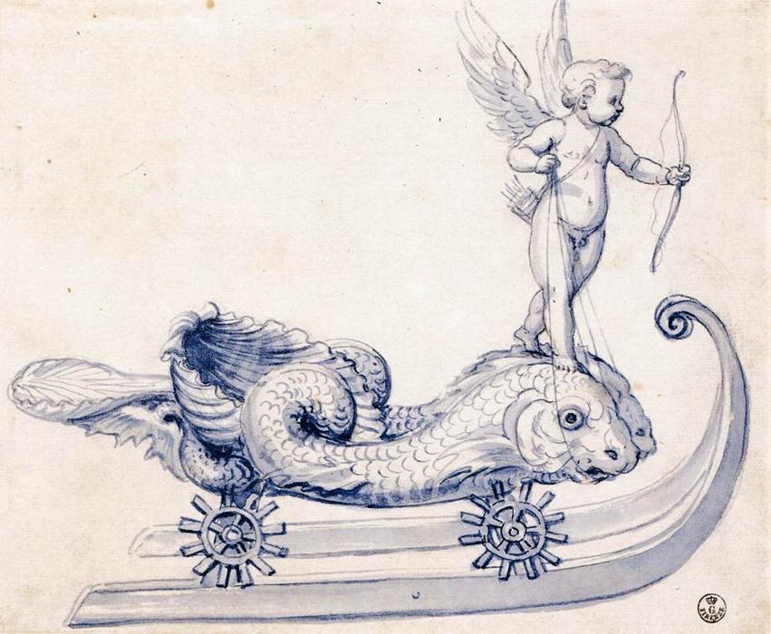 Sketch For A Sleigh With Figures — Giuseppe Arcimboldo