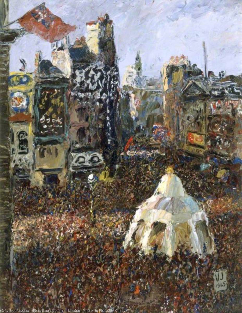 London, Vj Day In Piccadilly Circus — Piero Sansalvadore
