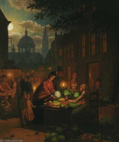 The Vegetable Market At Night — Johan Mongles Culverhouse
