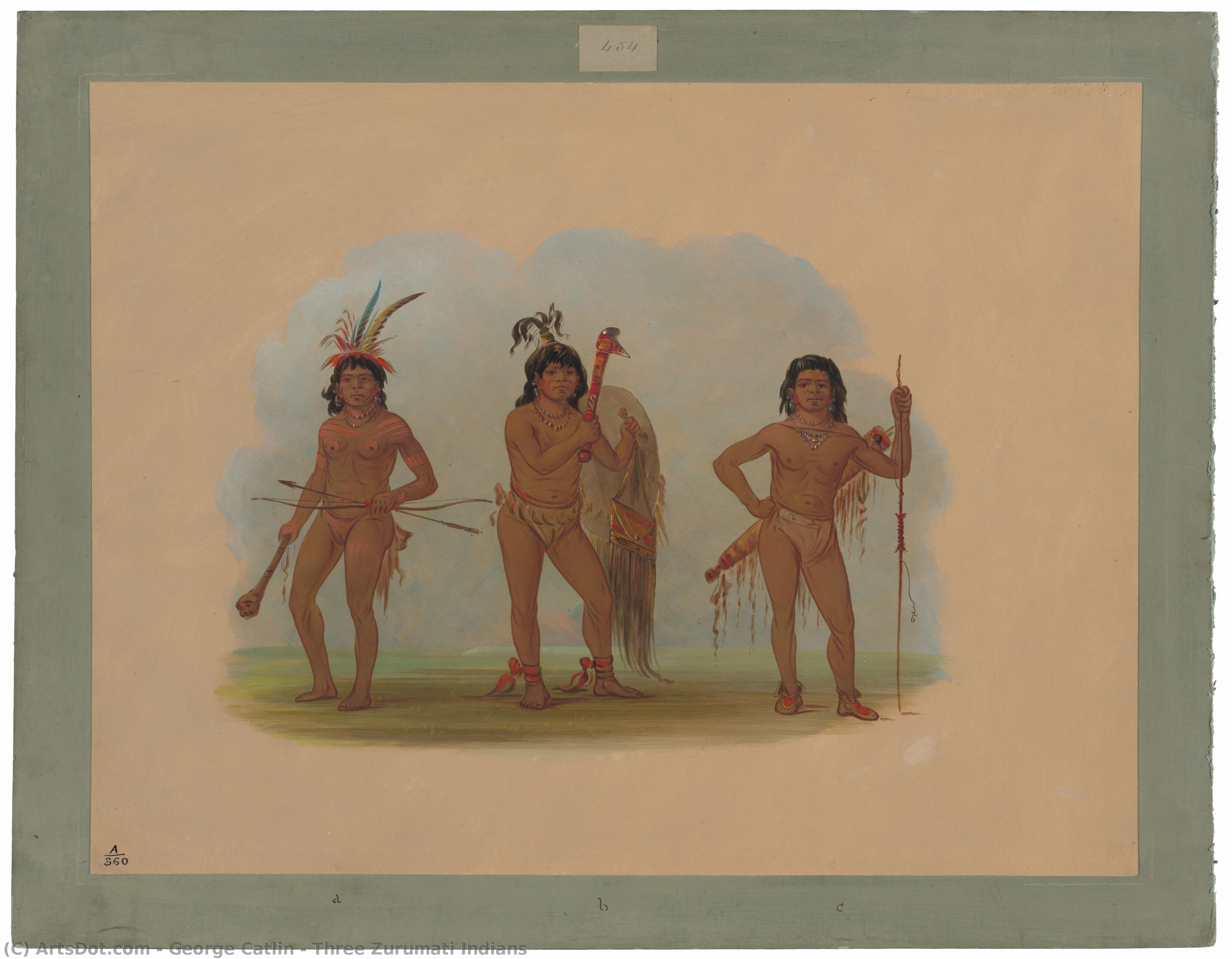 Three Zurumati Indians — George Catlin