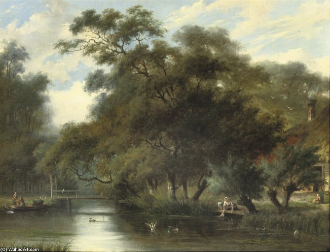 Washing The Laundry In A River — Jan Evert Morel