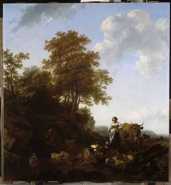 Pastora Cuidando Una Cabra — Nicolaes Pietersz Berchem