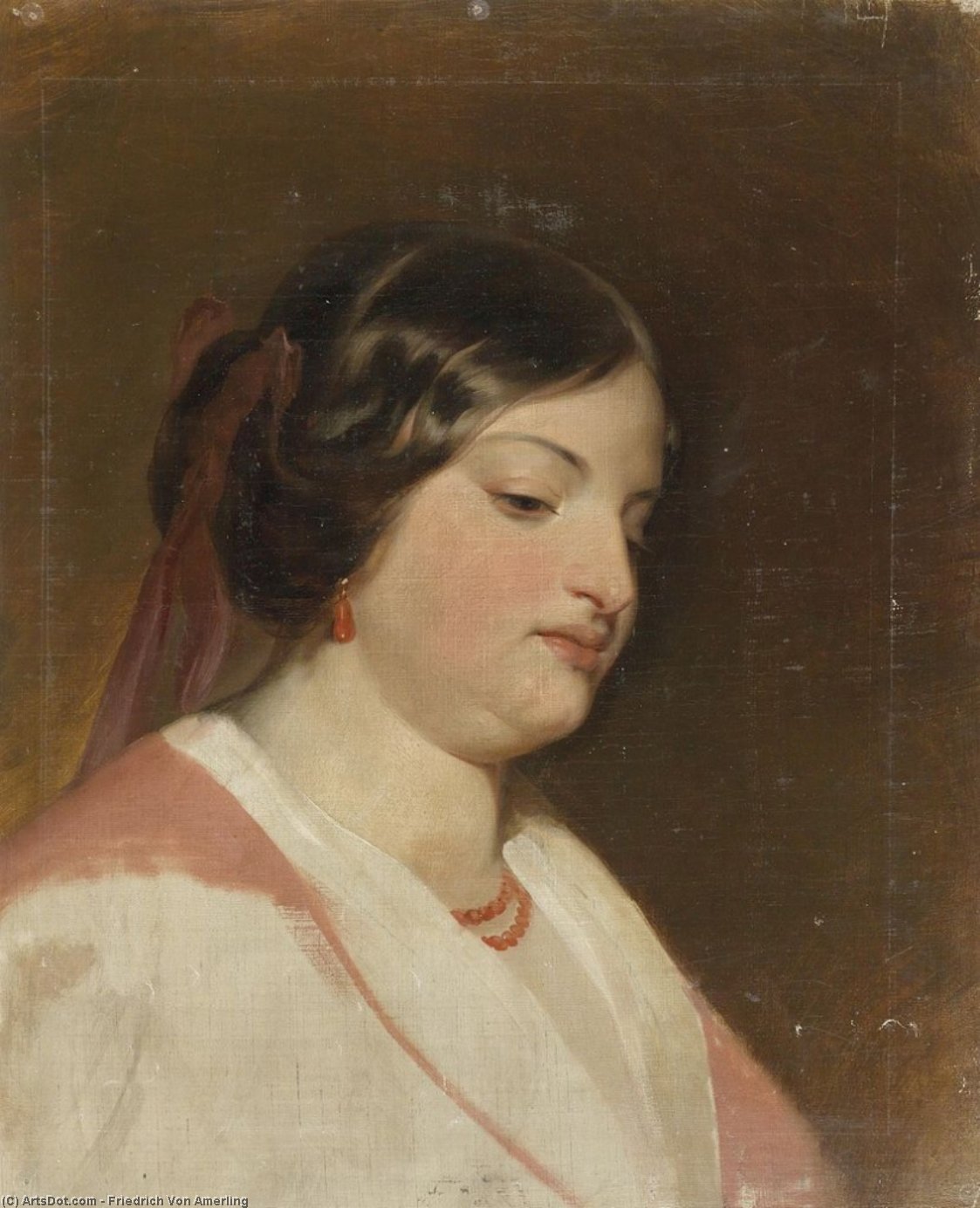 Study On The Portrait Of Fräulein Von Heintl — Friedrich Ritter Von Amerling