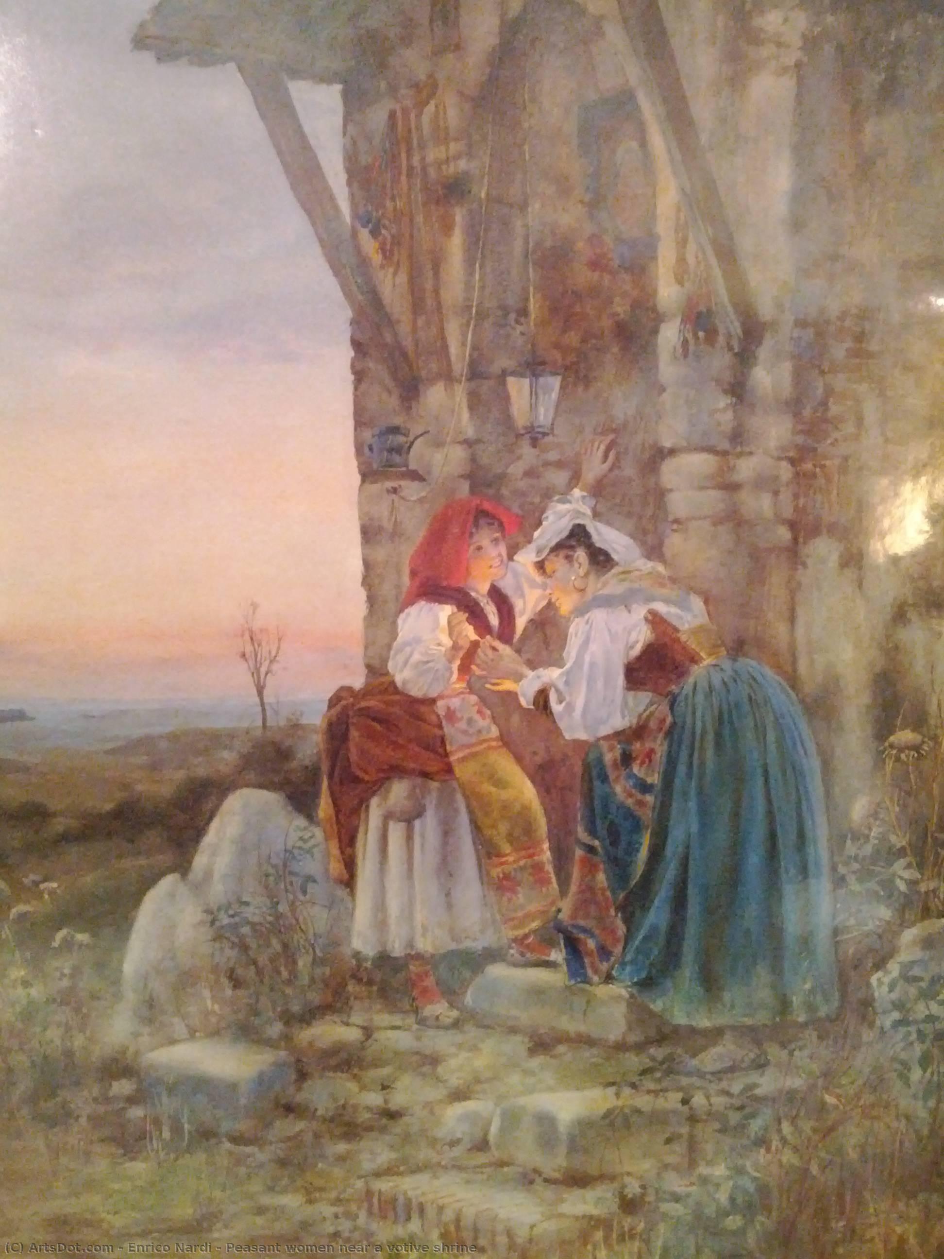 Peasant Women Near A Votive Shrine — Enrico Nardi