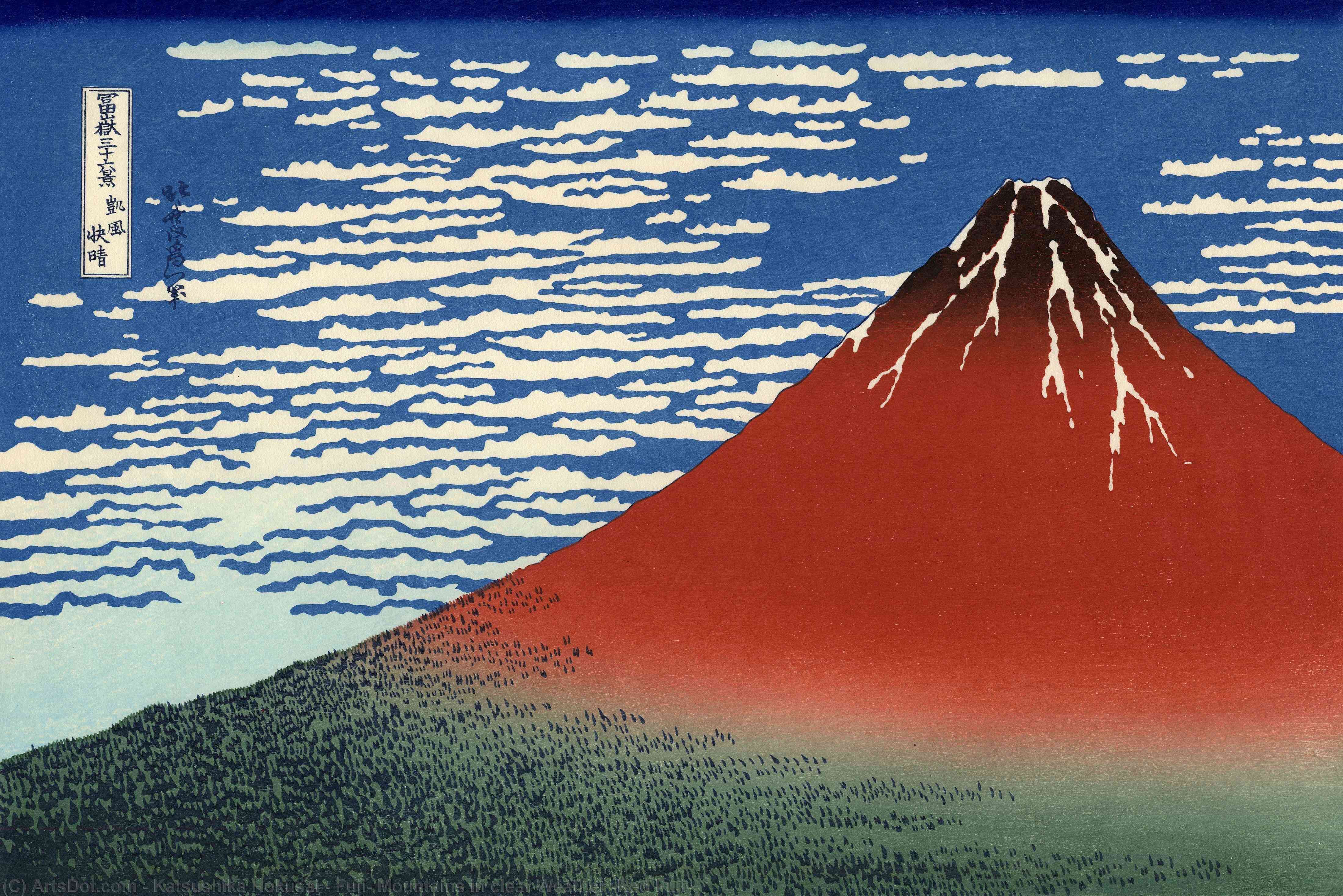 Fuji, Mountains In Clear Weather (red Fuji) — Katsushika Hokusai