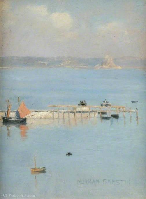 A View Of Mount's Bay With The North Pier — Norman Garstin