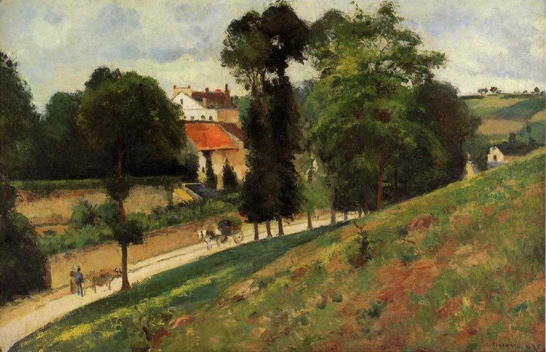 The Saint Antoine Road At L'hermitage, Pontoise — Camille Pissarro