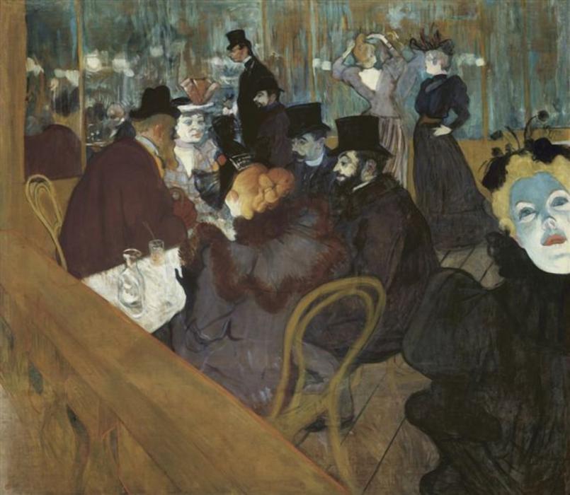 Self-portrait In The Crowd, At The Moulin Rouge — Henri De Toulouse-lautrec