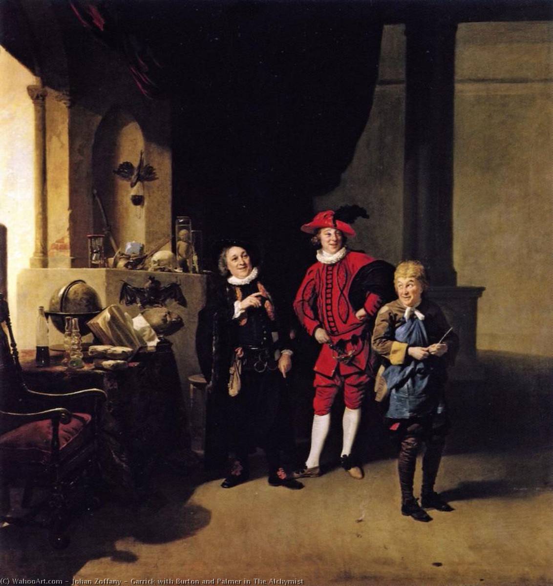Garrick With Burton And Palmer In The Alchymist — Johann Zoffany