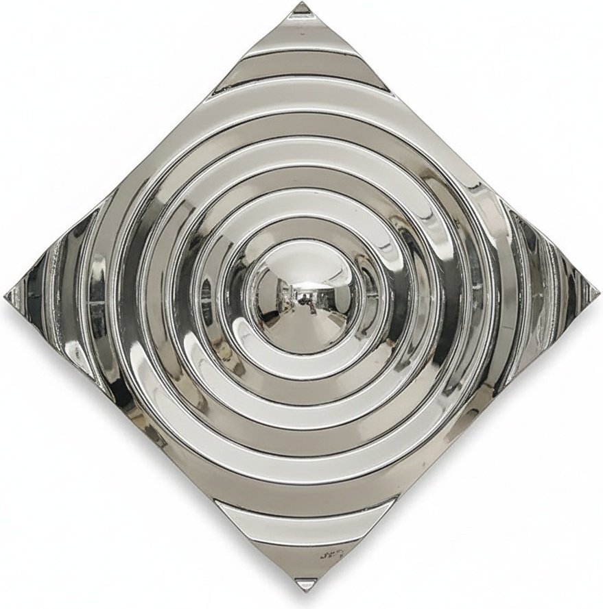 Stainless Steel Spiral Wave Sculpture - Modern Metal Wall Art