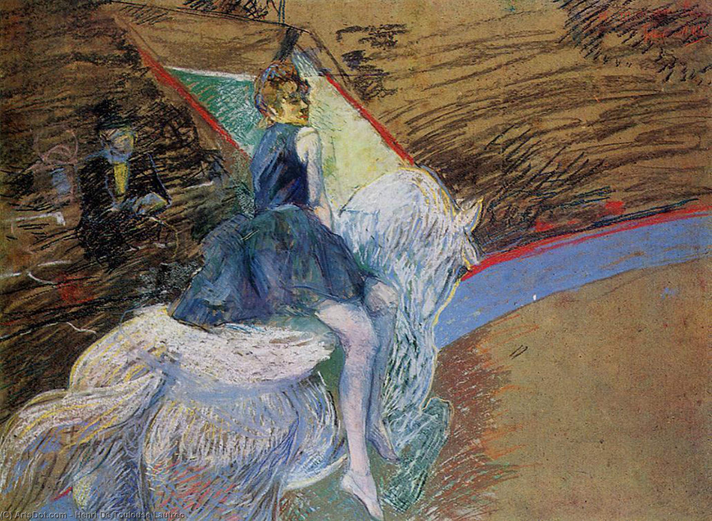 At The Cirque Fernando. Rider On A White Horse — Henri De Toulouse-lautrec