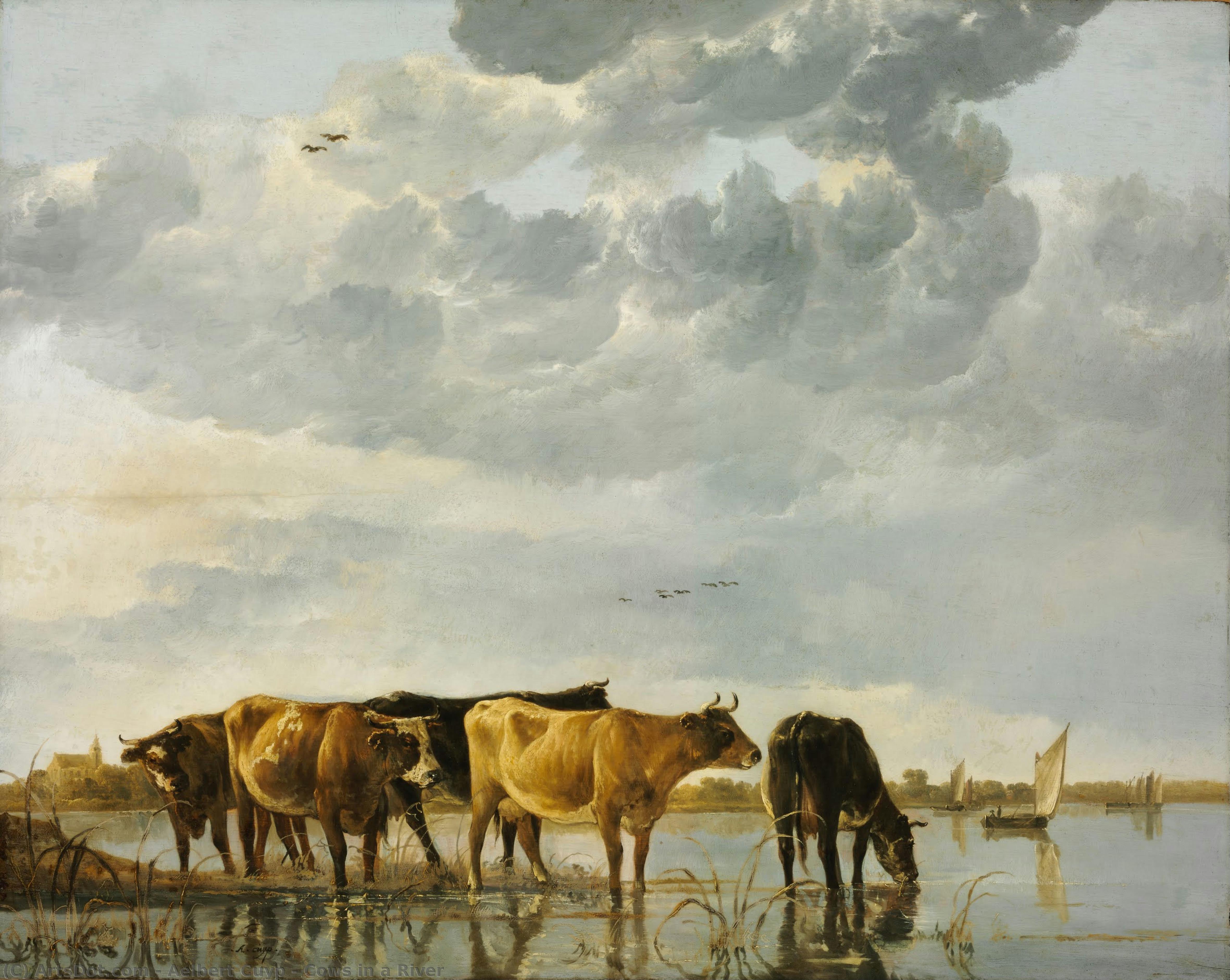 Cows In A River — Aelbert Jacobszoon Cuyp