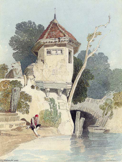 A Garden House On The Banks Of The River Yare — John Sell Cotman