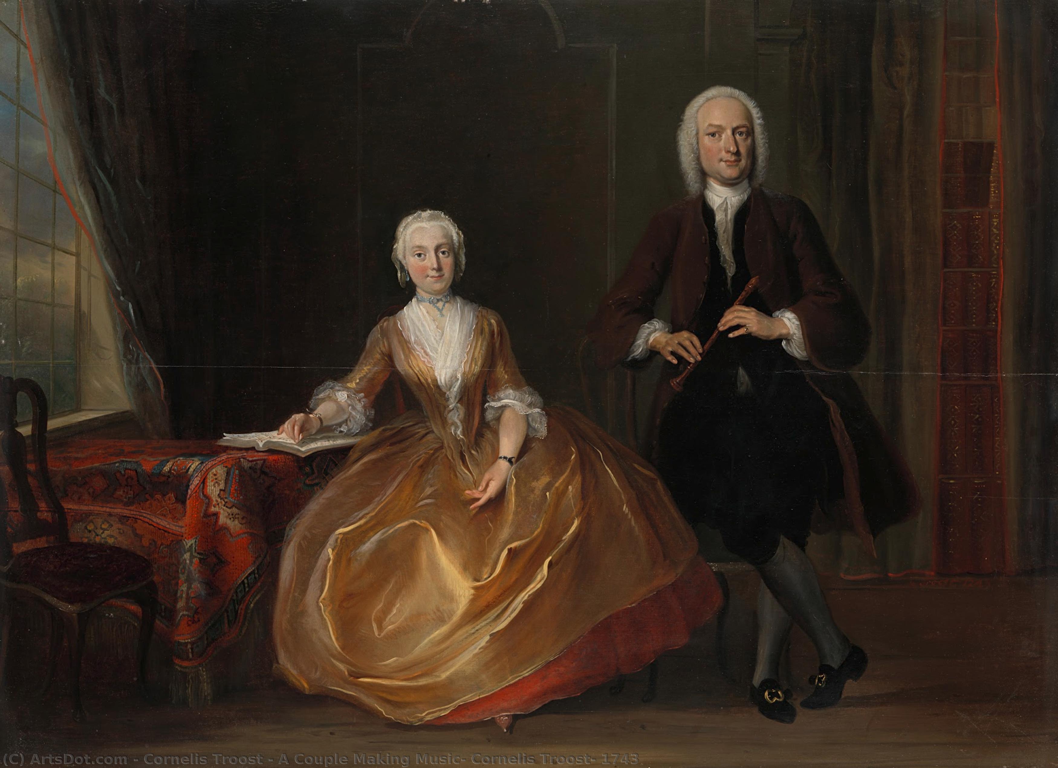 A Couple Making Music, Cornelis Troost, 1743 — コルネリス・トロースト