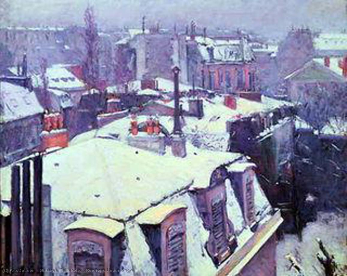 Rooftops Under Snow — ギュスターヴ・カイユボット