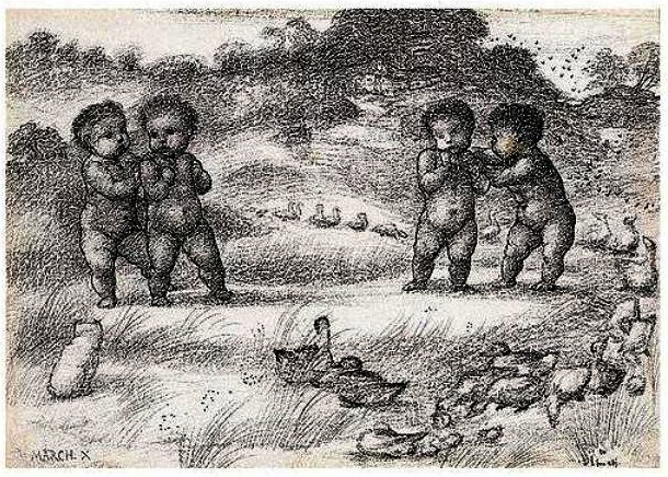 Fighting Boys — Edward Coley Burne-jones