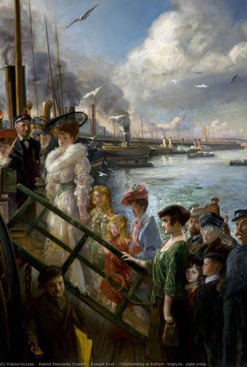 Bangor Boat ('shipbuilding In Belfast' Triptych, Right Wing) — Robert Ponsonby Staples