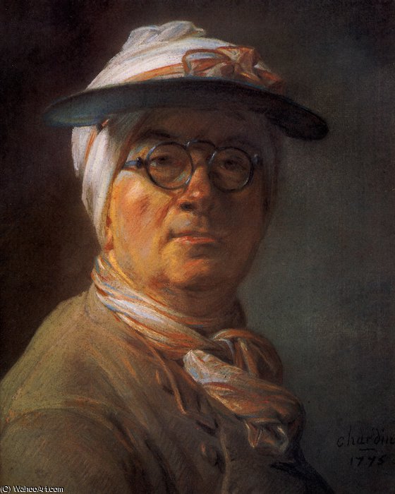 Self-portrait With Eyeshade — Jean-baptiste-siméon Chardin