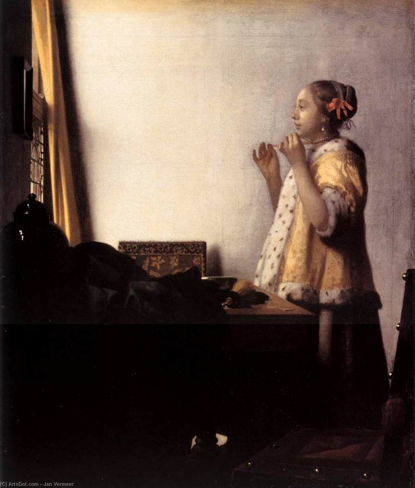 Woman With A Pearl Necklace — Јоханес Вермеер