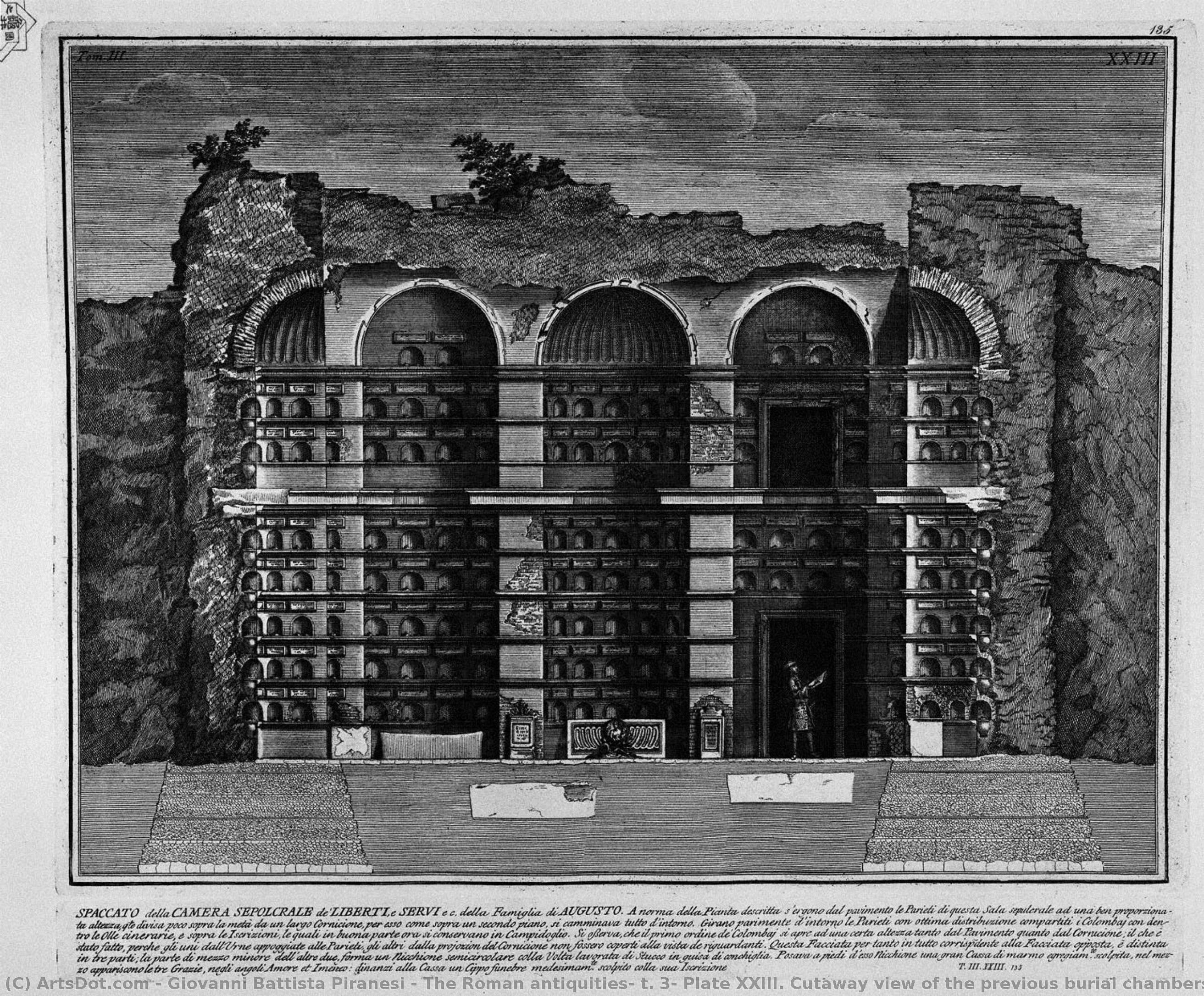 The Roman Antiquities, T. 3, Plate Xxiii. Cutaway View Of The Previous Burial Chambers. — Giovanni Battista Piranesi