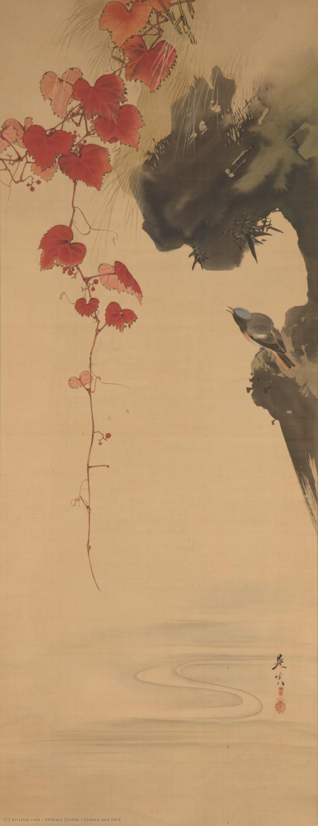 Leaves And Bird — Shibata Zeshin