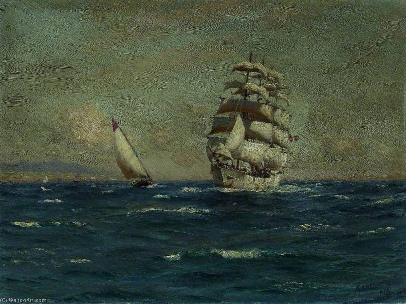 Sailing Vessels Off The Coast — Thomas Jacques Somerscales