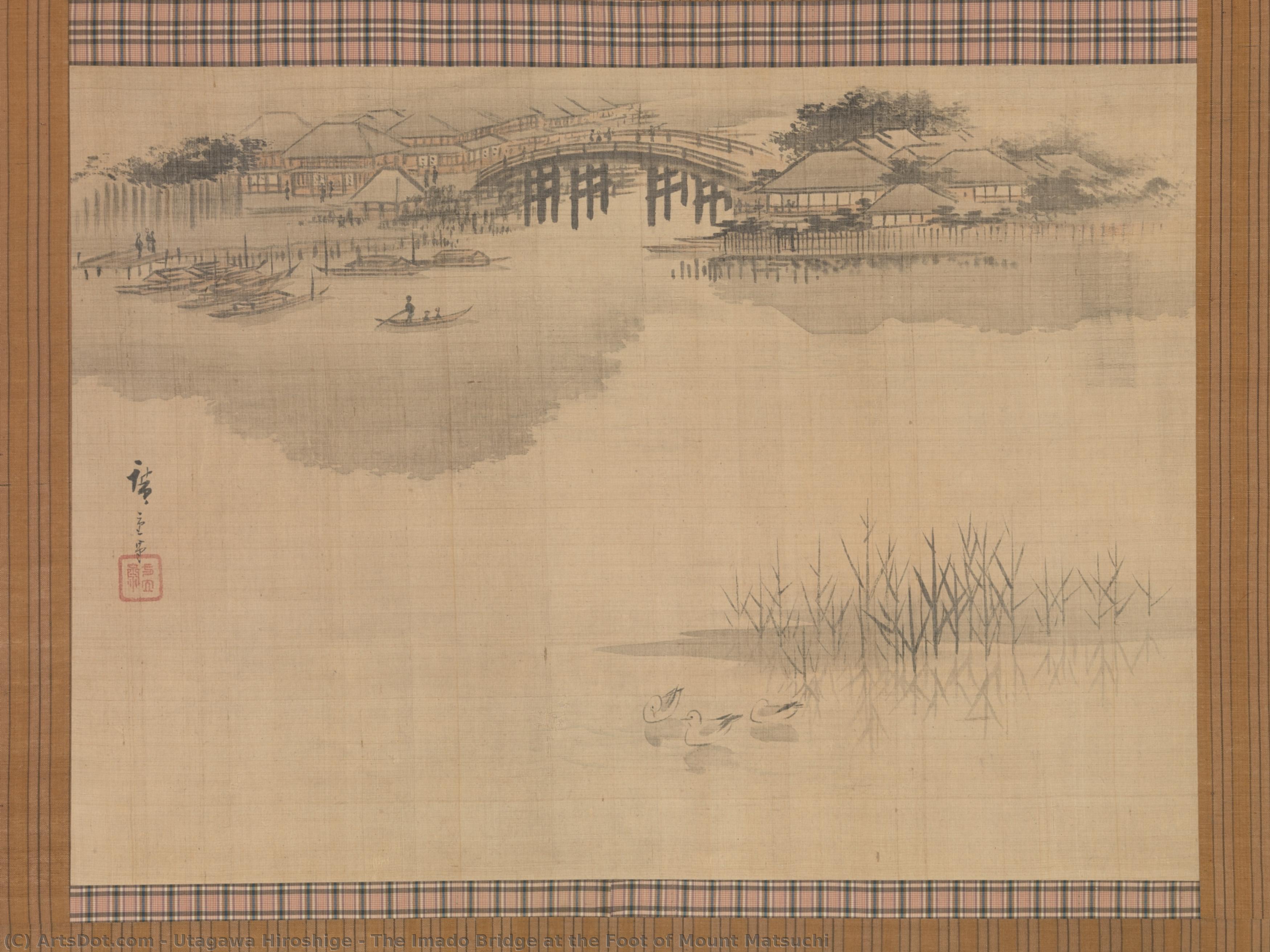 The Imado Bridge At The Foot Of Mount Matsuchi — Utagawa Hiroshige