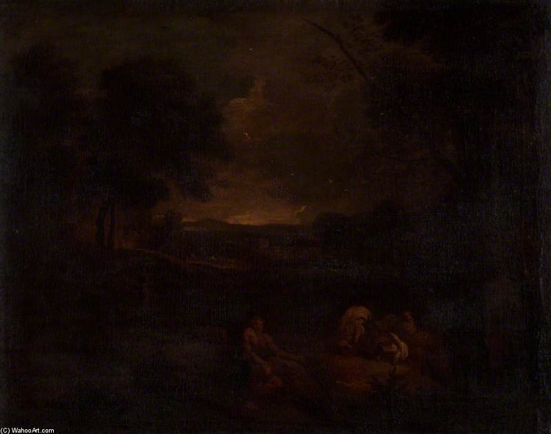 Landscape With Figures, Goats And Sheep — Thomas Barker