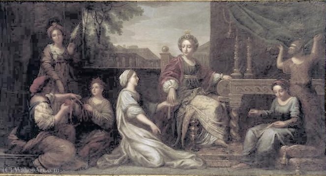 Penelope Doing Tapestry — Michel Corneille (corneille L'ancien)