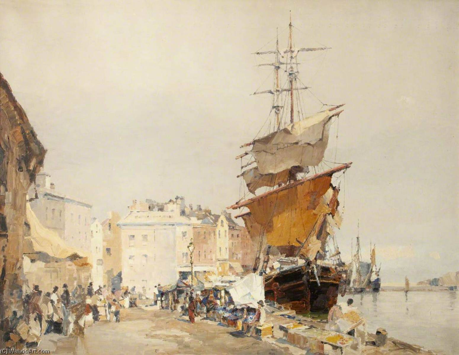 The Old Fish Market And Douglas Harbour — John Miller Nicholson