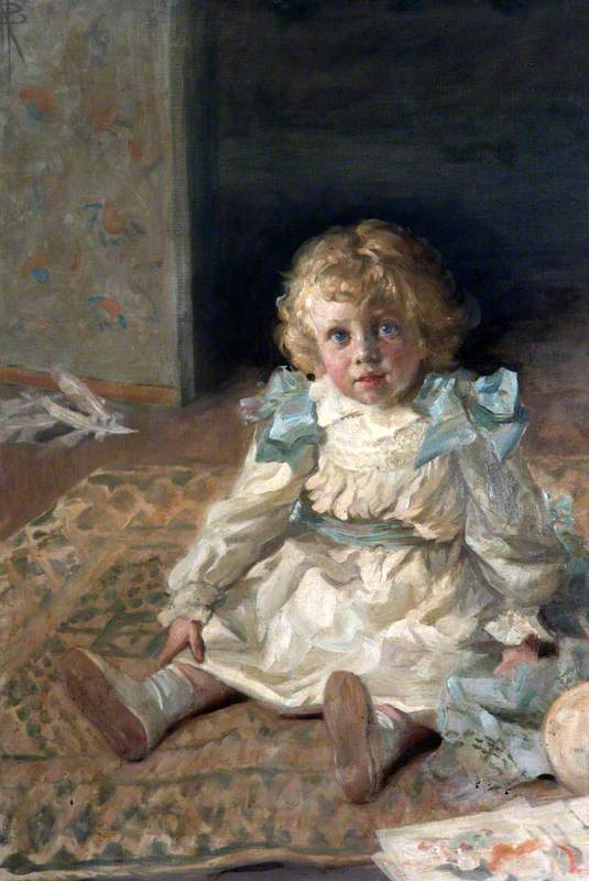 Jack Watts (b.1903), As A Boy, Seated On A Rug — Nathaniel Hughes John Baird