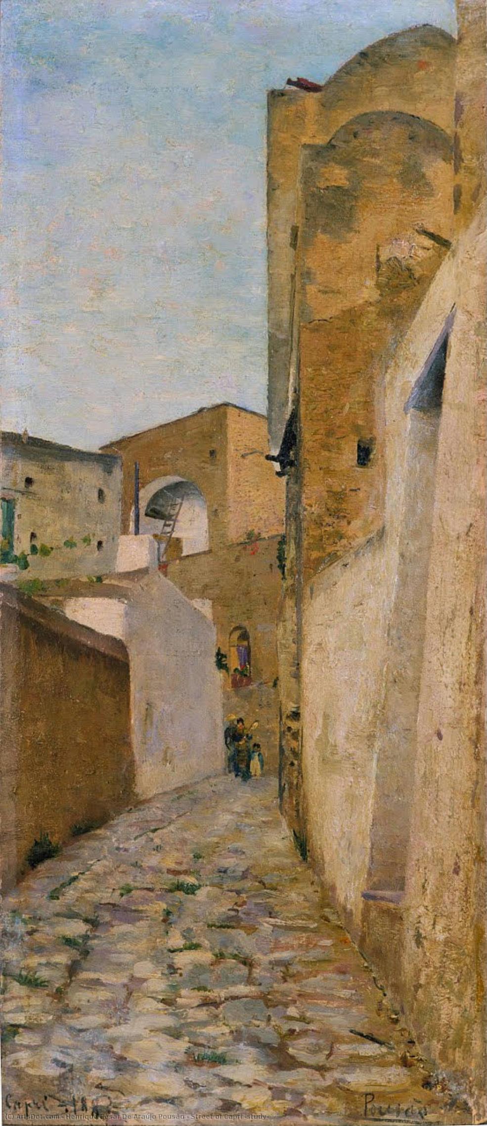 Street Of Capri (study) — Henrique César De Araújo Pousão