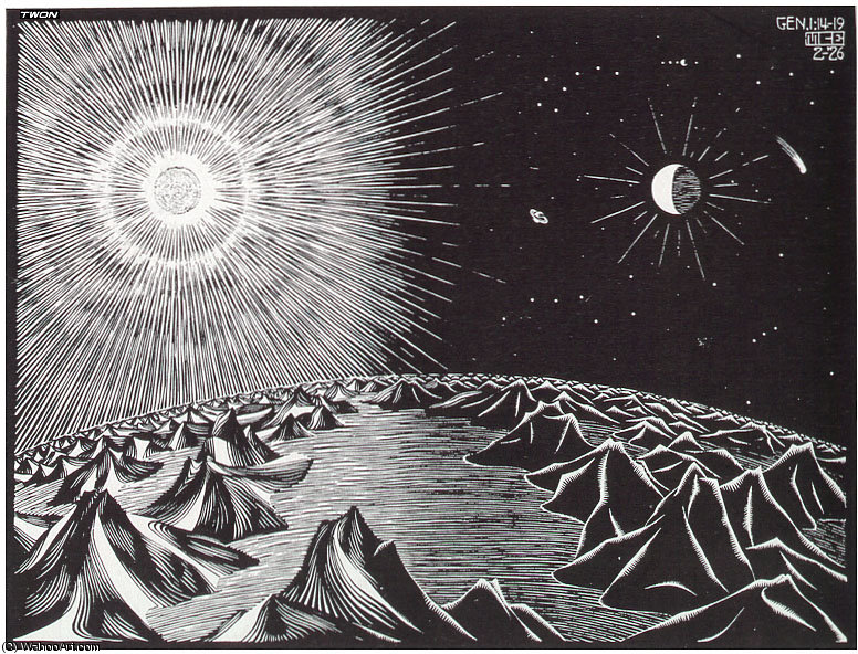 Fourth Day Of The Creation — Maurits Cornelis Escher