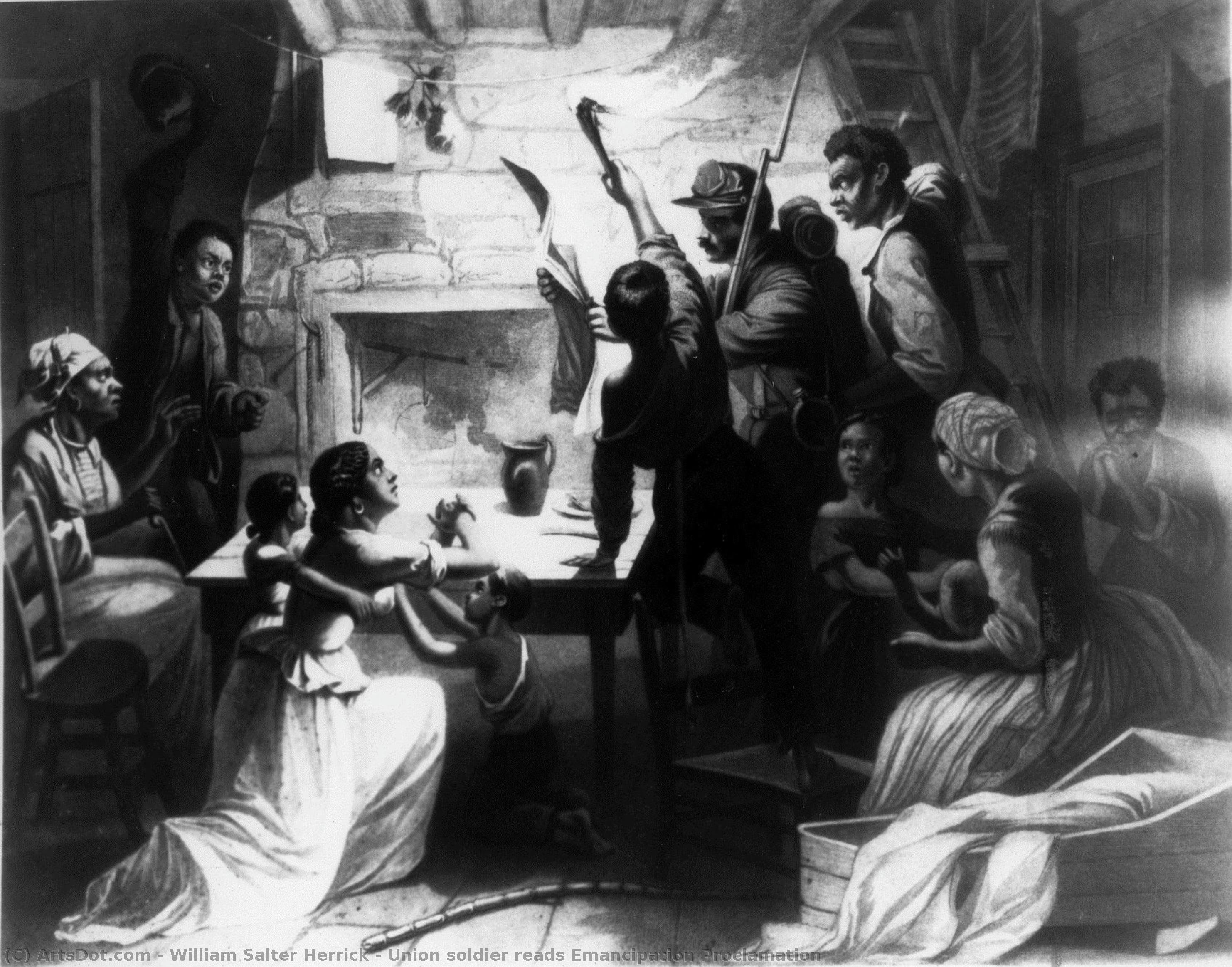 Union Soldier Reads Emancipation Proclamation — William Salter Herrick