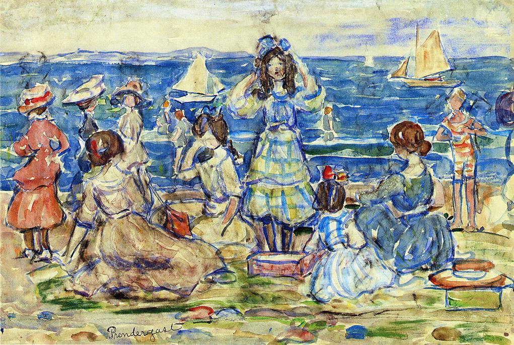 Beach Scene With Boats — Maurice Brazil Prendergast