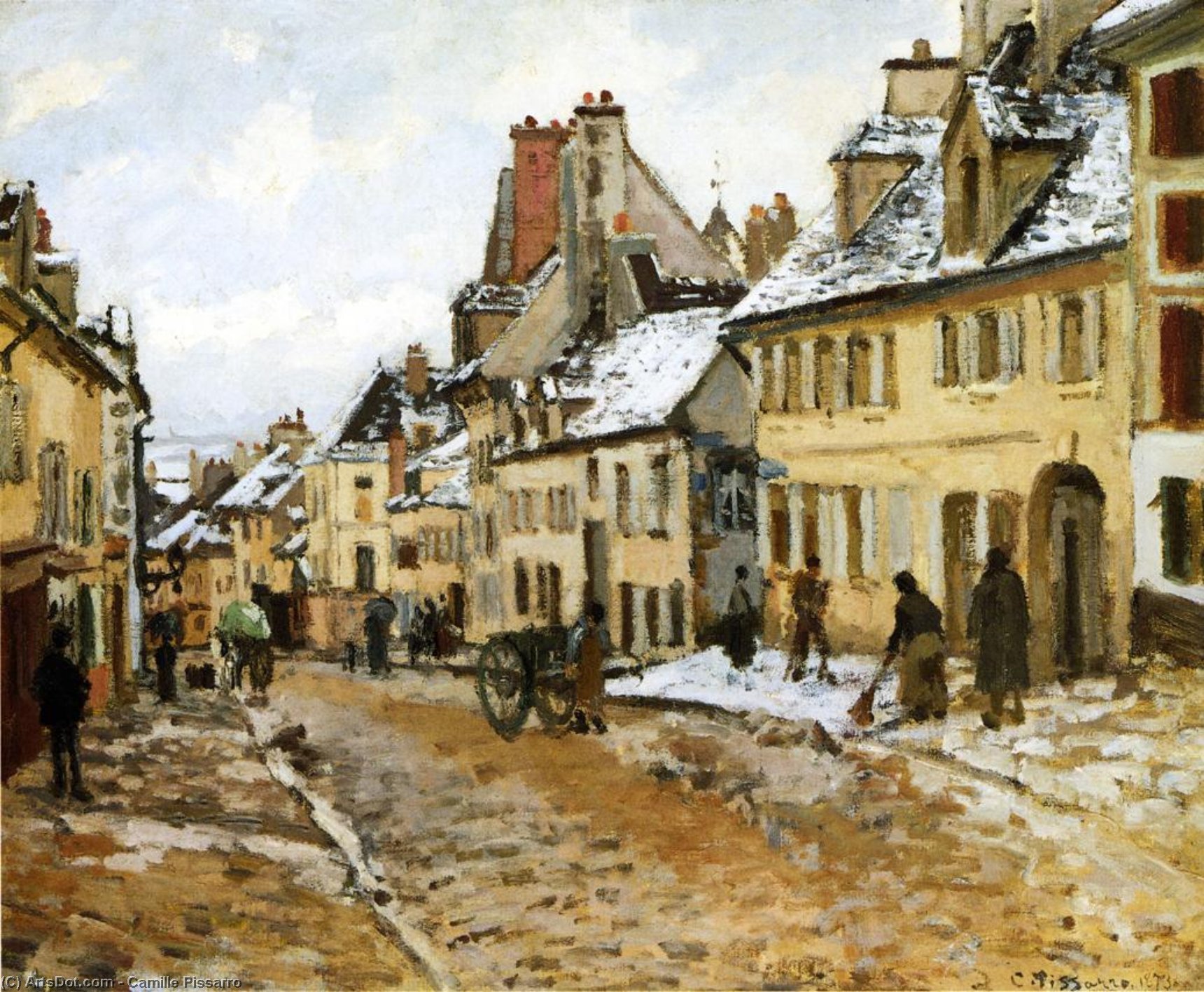 Pontoise, The Road To Gisors In Winter — Camille Pissarro