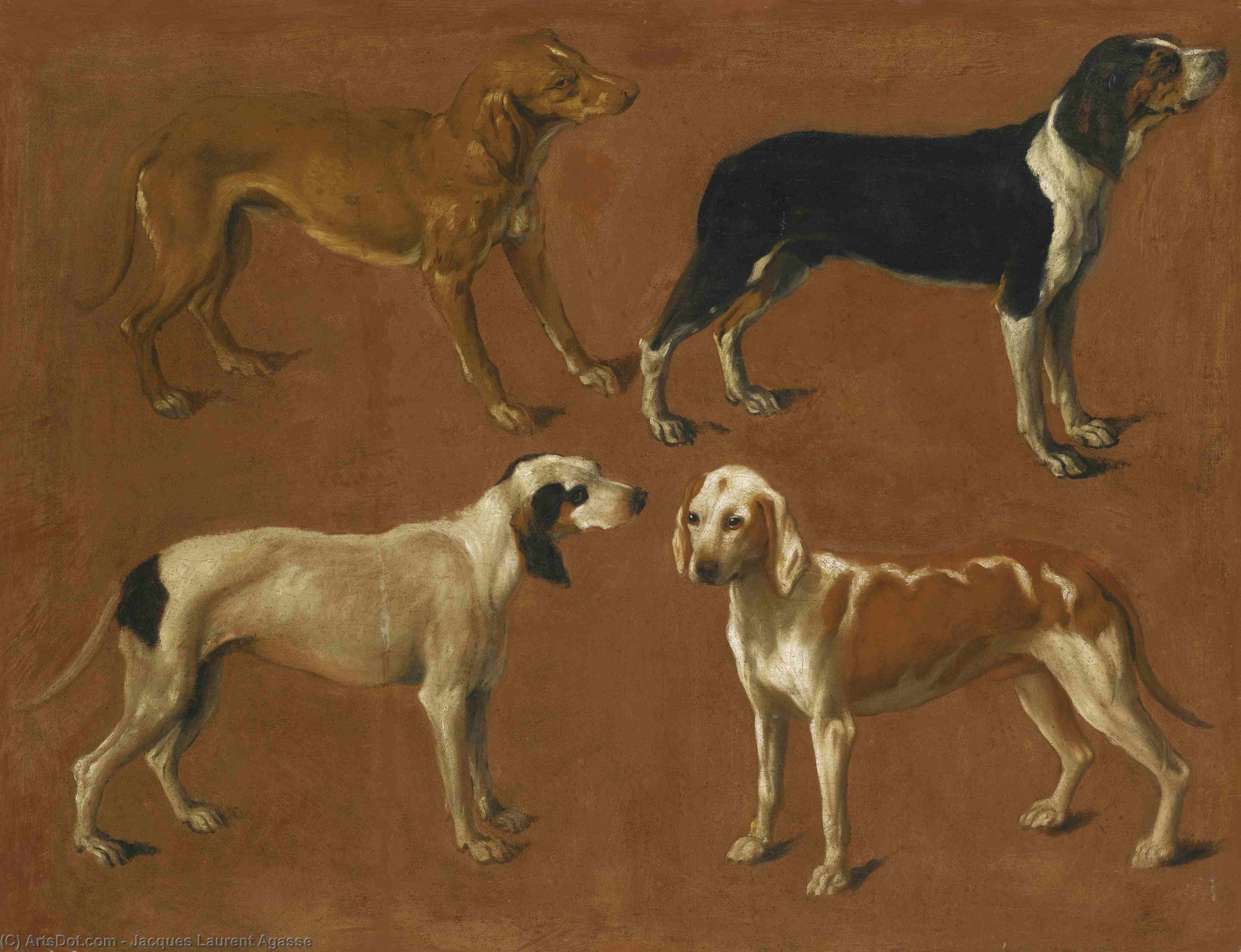 Study Of Four Pointers — Jacques Laurent Agasse