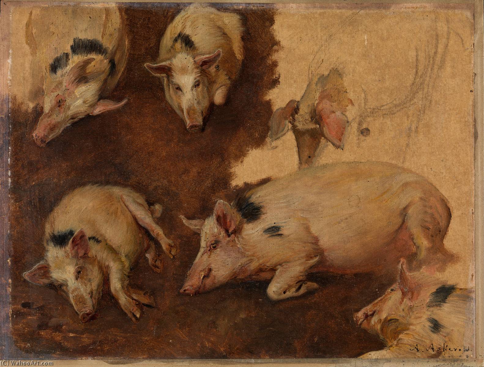 English Study Of Six Pigs — Anders Monsen Askevold