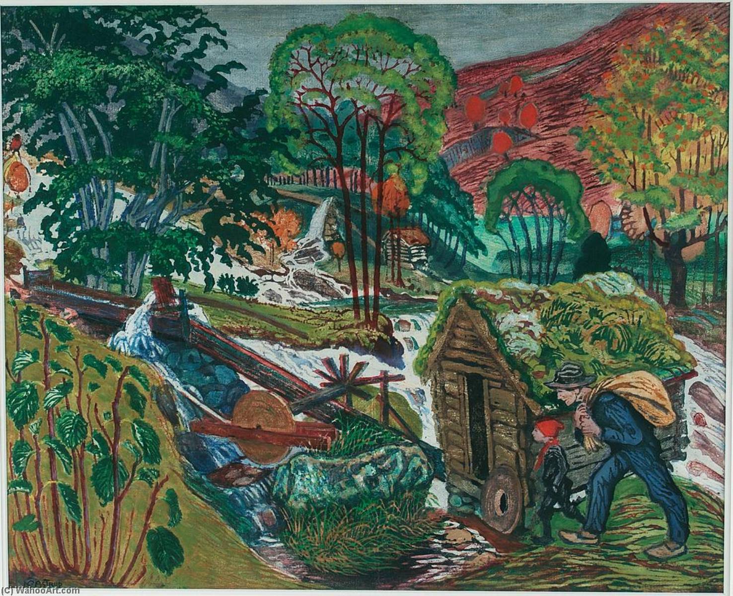 Mill Water (woodcut) — Николай Аструп