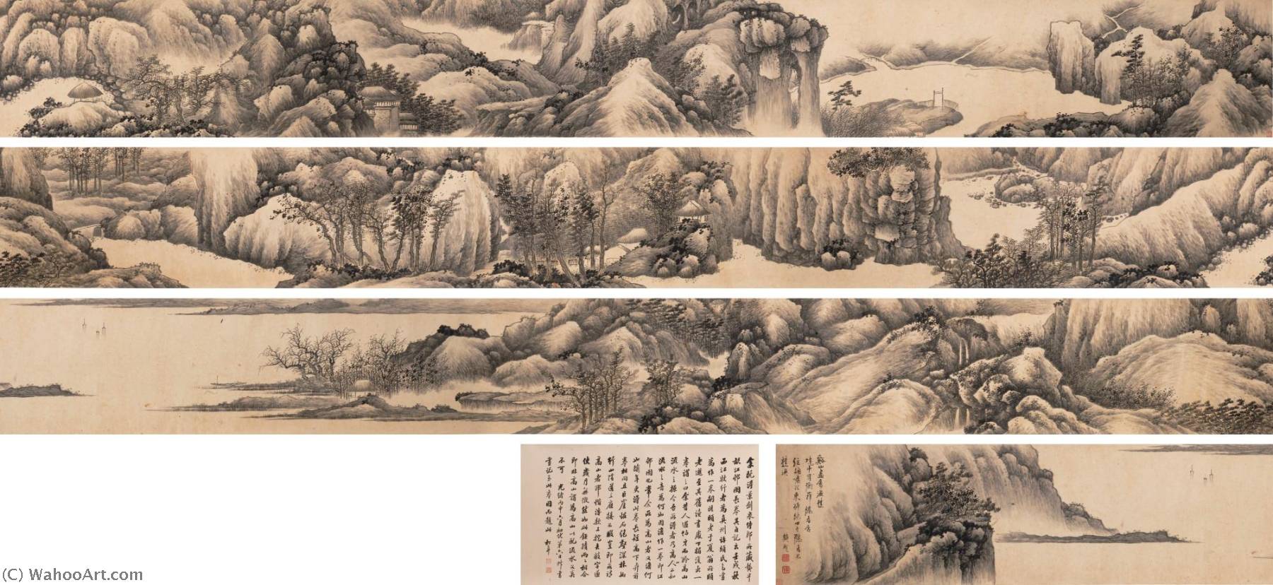 Dwelling In Seclusion Amid Rivers And Mountains — Gong Xian