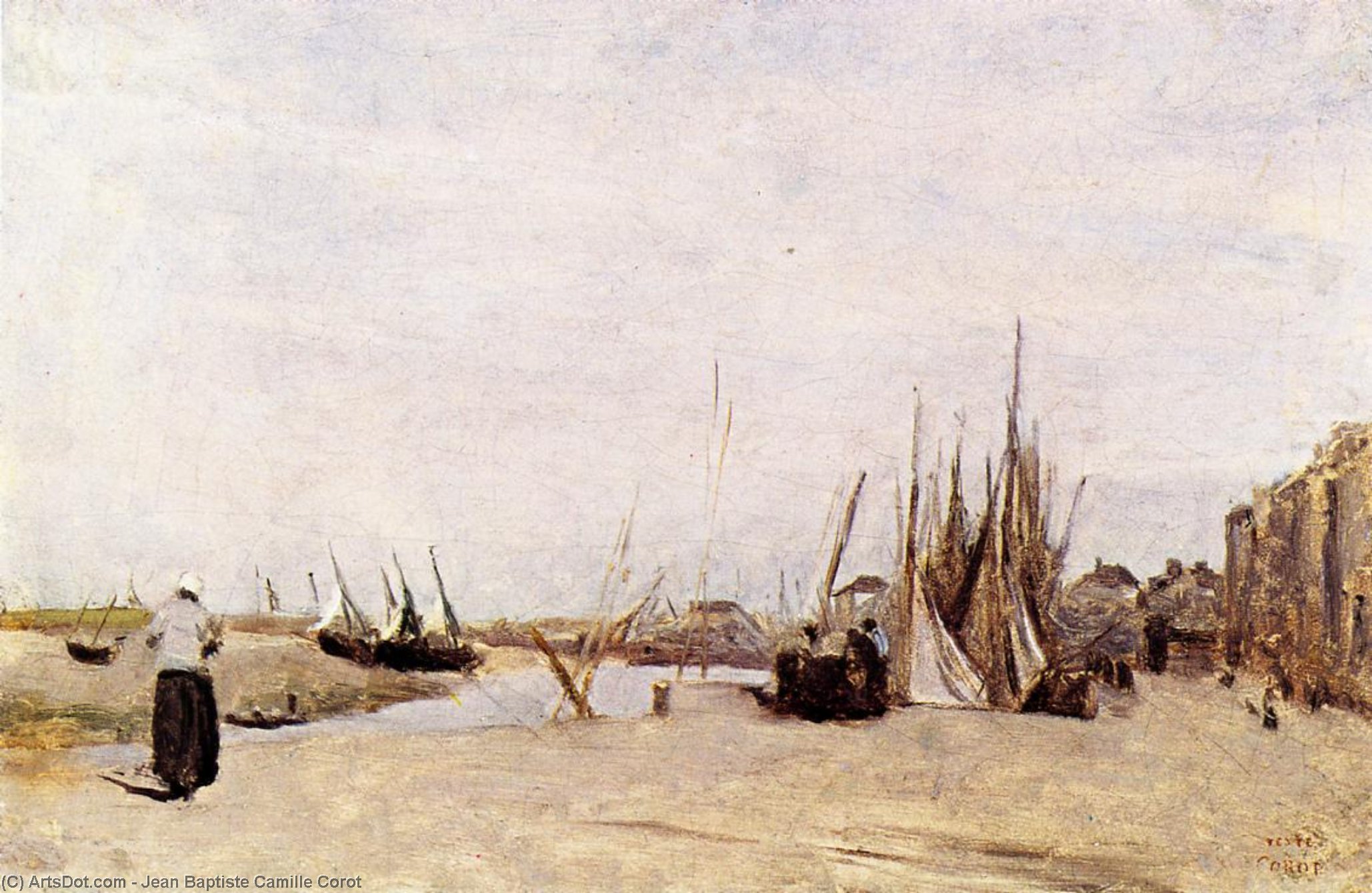 Fishermen's Quay, Trouville — Jean-baptiste-camille Corot
