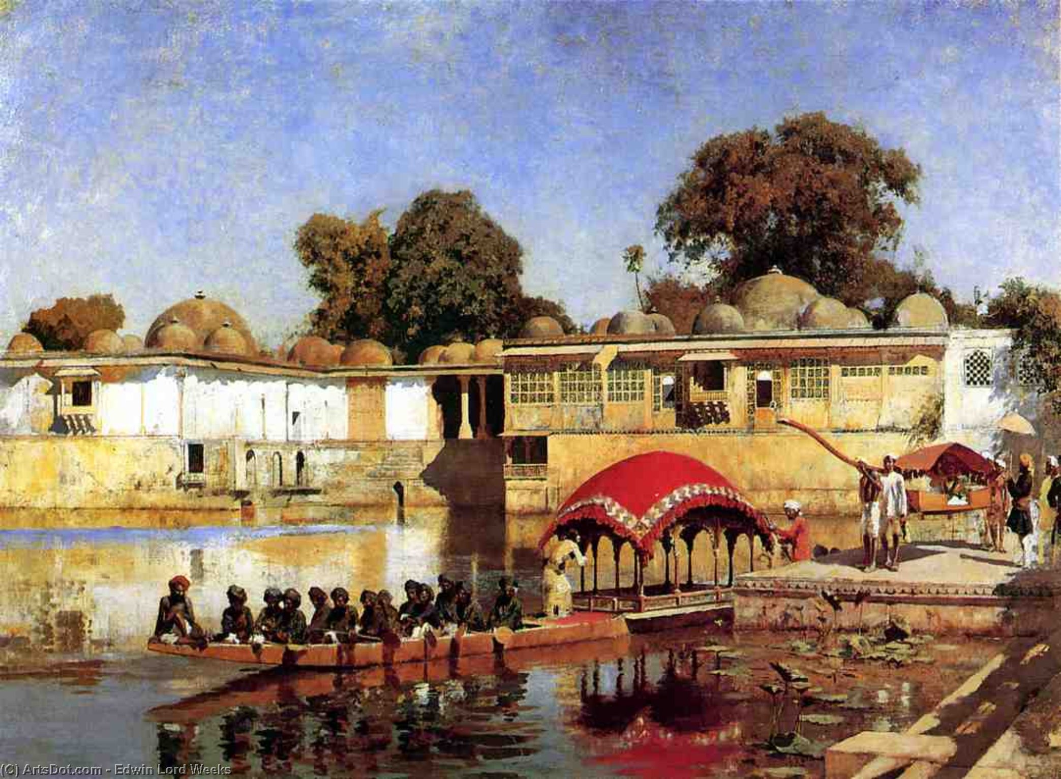 Palace And Lake At Sarket-ahmedabad, India — Edwin Lord Weeks