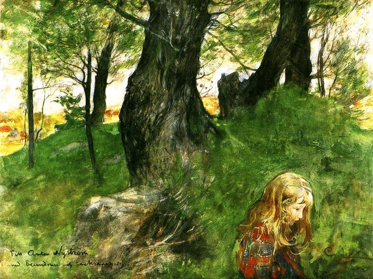 Suzanne In The Woods — Carl Larsson