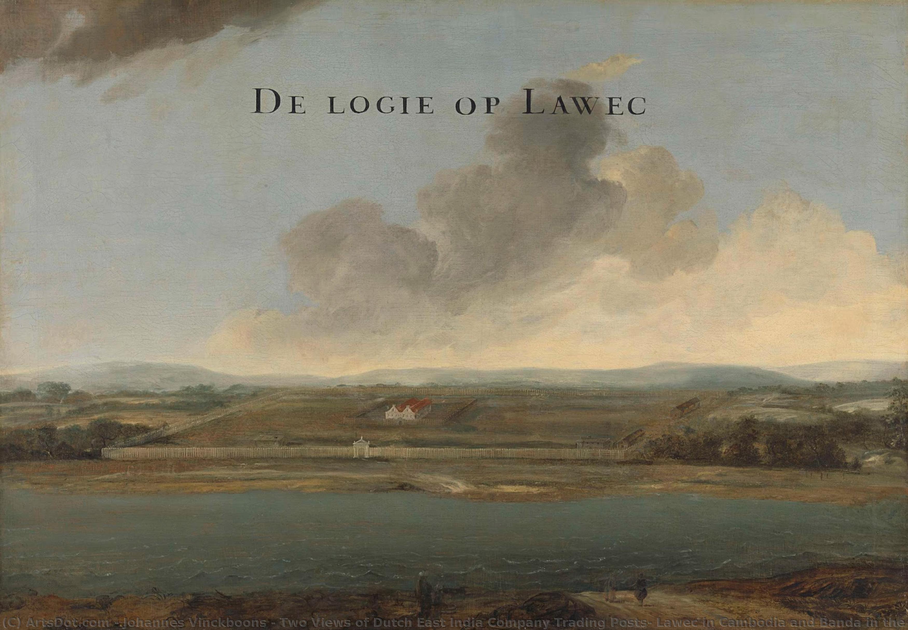 Two Views Of Dutch East India Company Trading Posts: Lawec In Cambodia And Banda In The Southern Moluccas, Johannes Vinckboons (attributed To), C. 1662 - C. 1663 — Johannes Vinckboons