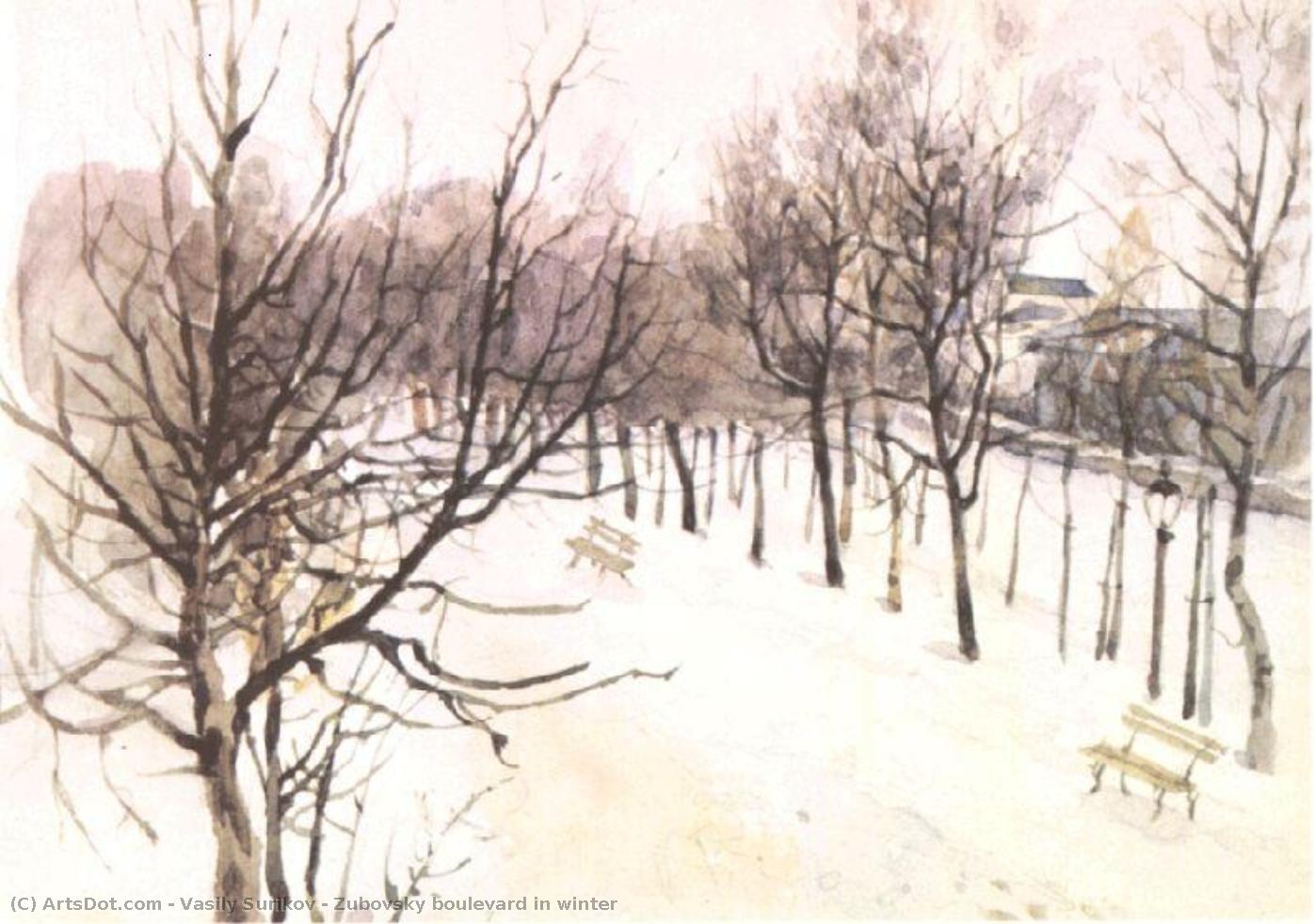 Zubovsky Boulevard In Winter — Vasily Ivanovich Surikov