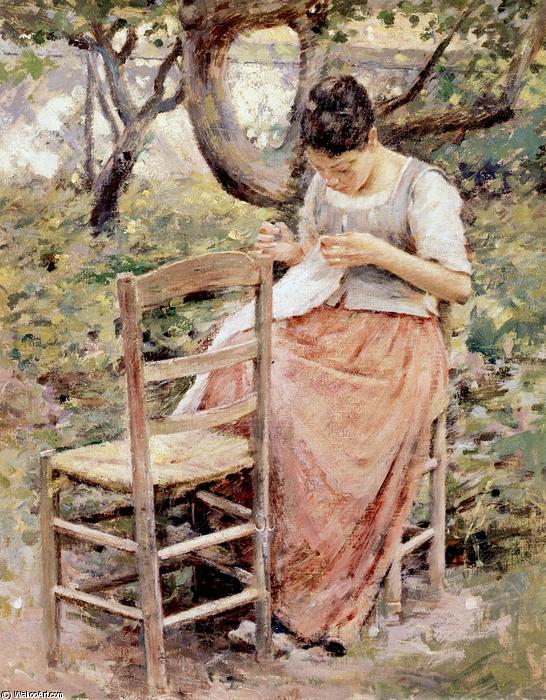 Girl Sewing (also Known As The Layette Or The Seamstress) — Theodore Robinson
