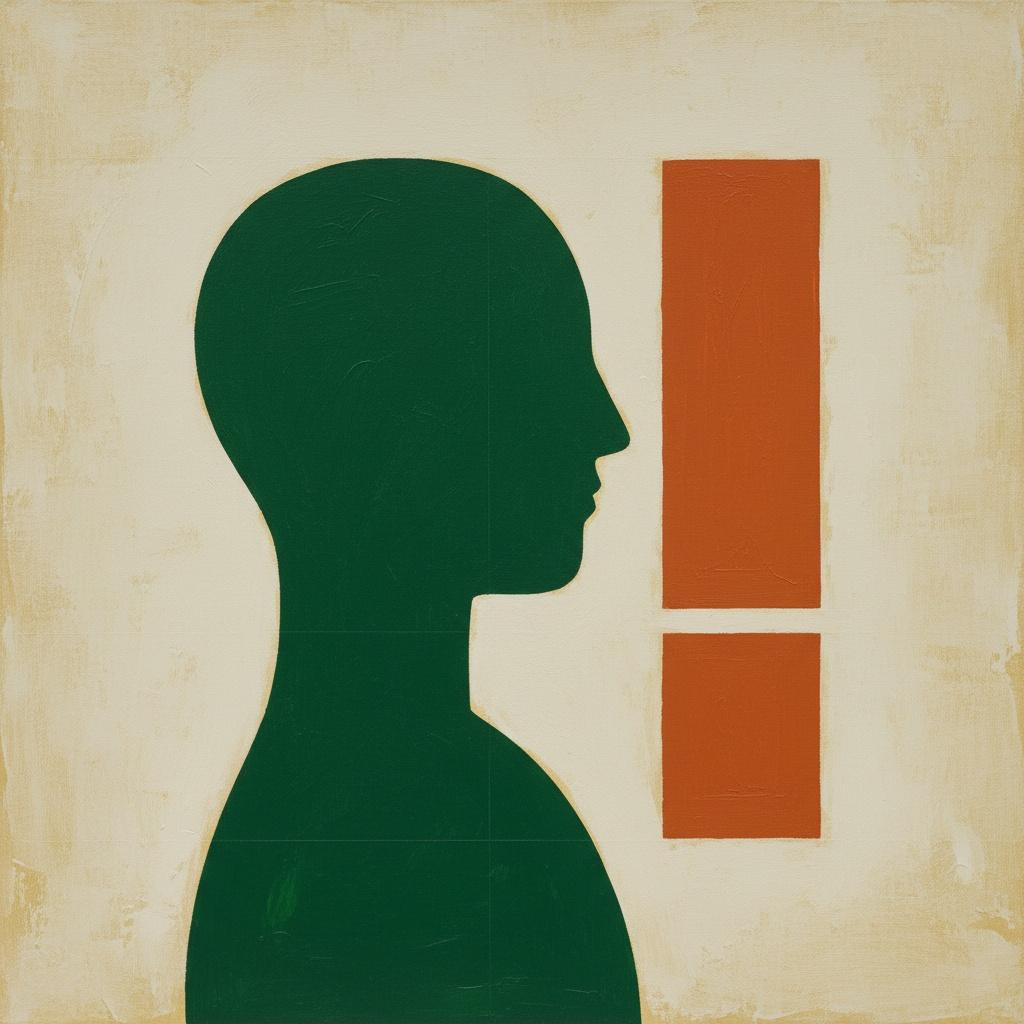 Echoes Of Profile And Terra Cotta Geometry On Aged Canvas — Christian Noiret