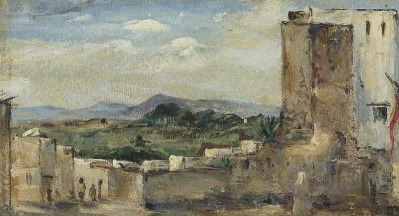 Mountain Landscape With Castle — George Hornblower Simms