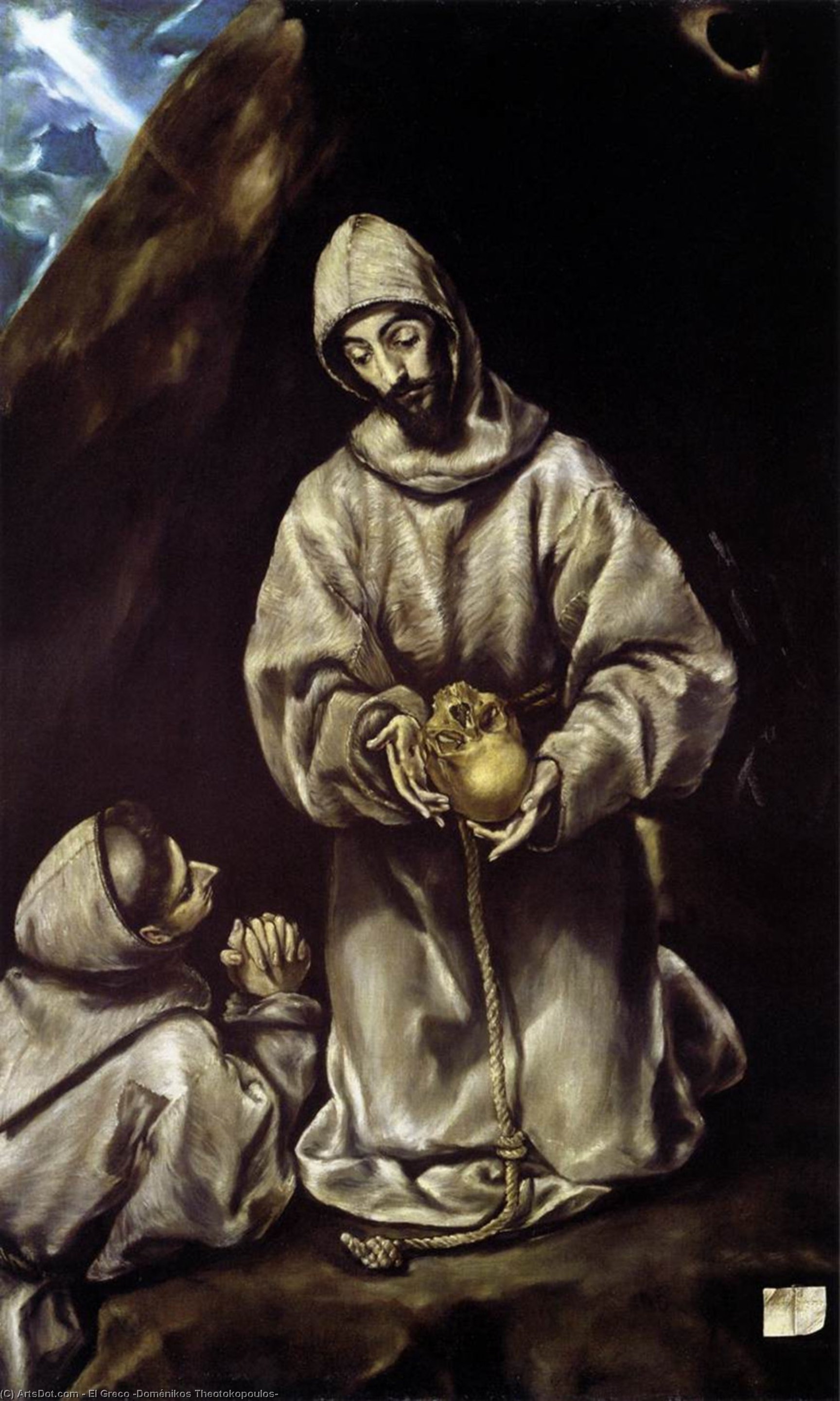St Francis And Brother Leo Meditating On Death — El Greco