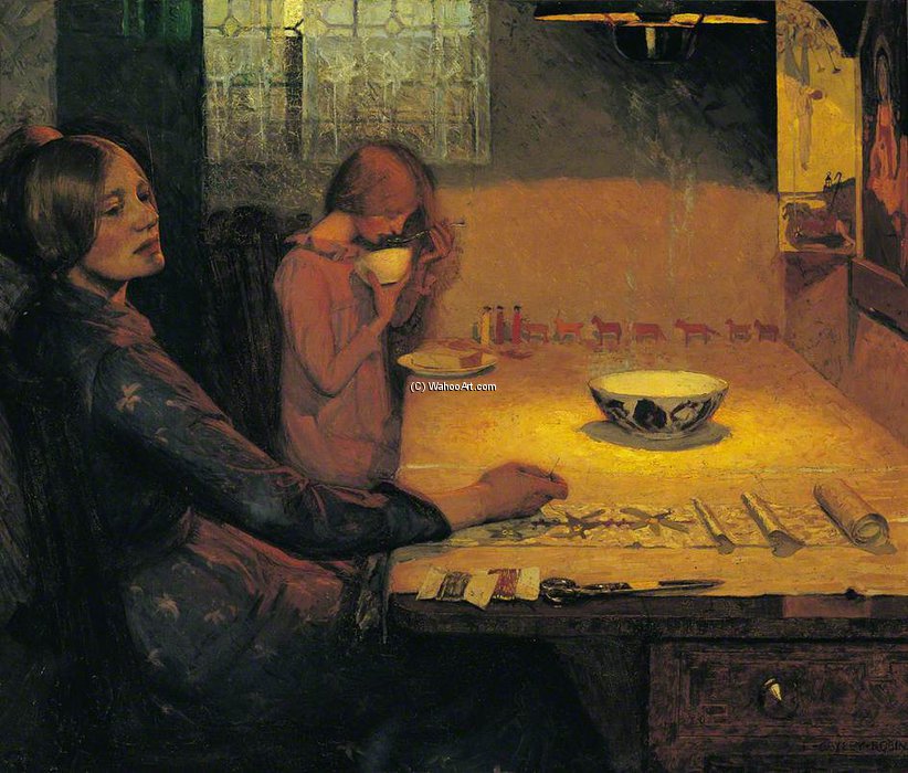 Mother And Child – Threads Of Life — Frederick Cayley Robinson